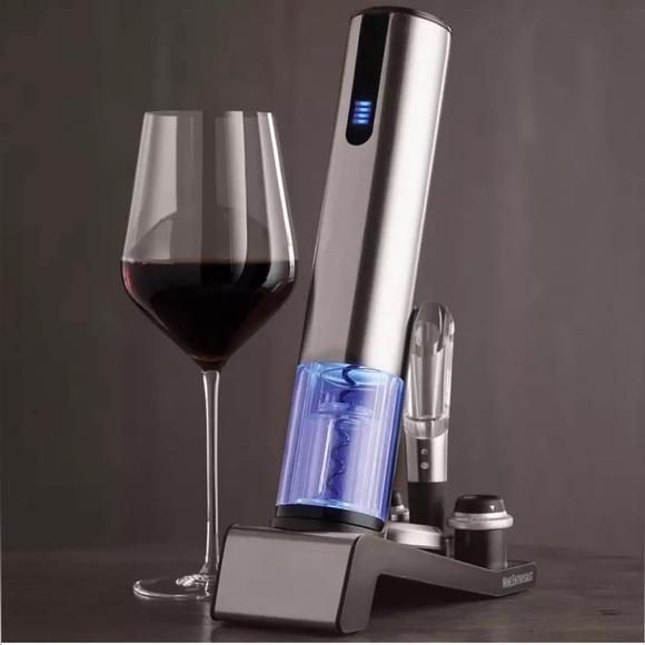 Wine Enthusiast Electric Blue 1 All-In-One Wine Opener and Preserver - Picture 6 of 9